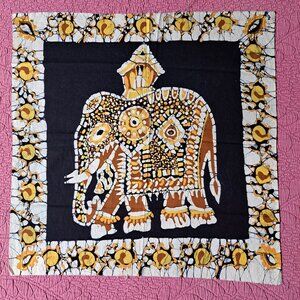 Vintage batik art elephant